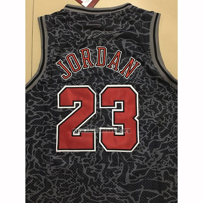 Camiseta Chicago Bulls Michael Jordan NO 23 Mitchell & Ness Negro2